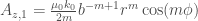 A_{z, 1} = \frac{\mu_0 k_0}{2 m} b^{-m + 1} r^{m} \cos(m \phi)