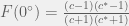 F(0^{\circ})=\frac{(c-1)(c^*-1)}{(c+1)(c^*+1)} 