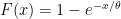F(x) = 1 - e^{-x/\theta}