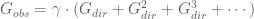 G_{obs} = \gamma \cdot (G_{dir}+G_{dir}^2+G_{dir}^3+\cdots)