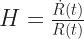 H=\frac{\dot{R}(t)}{R(t)} 