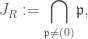 J_R:= \displaystyle\bigcap_{\mathfrak{p} \neq (0)} \mathfrak{p},
