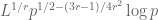 L^{1/r}p^{1/2-(3r-1)/4r^2}\log p