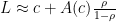 L \approx c + A(c)\frac{\rho}{1-\rho} 