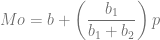 Mo = b + \left( \dfrac{b_1}{b_1+b_2} \right)p