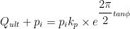 Q_{ult} + p_i = p_ik_p \times e^{\dfrac{2\pi}{2}tan \phi}