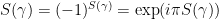 S(\gamma) = (-1)^{S(\gamma)} = \exp(i \pi S(\gamma))