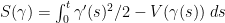 S(\gamma) = \int_0^t \gamma'(s)^2/2 - V(\gamma(s)) \; ds