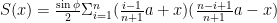 S(x)=\frac{\sin{\phi}}{2}\Sigma_{i=1}^{n}(\frac{i-1}{n+1}a+x)(\frac{n-i+1}{n+1}a-x)