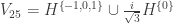 V_{25}= H^{\left\{-1,0,1\right\}}\cup\frac{i}{\sqrt3} H^{\left\{0\right\}}