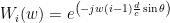 W_{i}(w) = e^{\left(-jw (i-1)\frac{d}{c} \sin{\theta} \right)} 