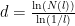 d=\frac{\ln(N(l))}{\ln(1/l)}