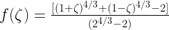 f(\zeta) = \frac{[(1+\zeta)^{4/3}+(1-\zeta)^{4/3}-2]}{(2^{4/3}-2)}