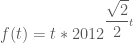 f(t) = t*2012^{\dfrac{\sqrt{2}}{2}t}