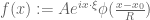 f(x) := A e^{i x \cdot \xi} \phi( \frac{x-x_0}{R} )