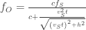 f_O=\frac{cf_S}{c+\frac{v_S ^2t}{\sqrt{\left(v_S t\right)^2 +h^2}}}