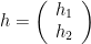 h=\left(\begin{array}{c}h_1\\h_2\end{array}\right)