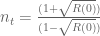 n_t=\frac{(1+\sqrt{R(0)})}{(1-\sqrt{R(0)})}