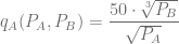 q_A(P_A,P_B) = \dfrac{50 \cdot \sqrt[3]{P_B}}{\sqrt{P_A}}