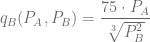 q_B(P_A,P_B) = \dfrac{75 \cdot P_A}{\sqrt[3]{P_B^2}} 