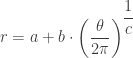 r=a+b\cdot \left(\dfrac{\theta }{2\pi }\right)^{\dfrac{1}{c}}