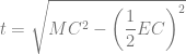 t = \sqrt{ MC^2- \left( \dfrac{1}{2}EC \right)^2}