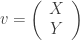 v=\left(\begin{array}{c} X\\ Y\end{array}\right) 