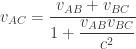 v_{AC}=\dfrac{v_{AB}+v_{BC}}{1+\dfrac{v_{AB}v_{BC}}{c^2}}