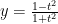 y= \frac{1-t^{2}}{1+t^{2}}