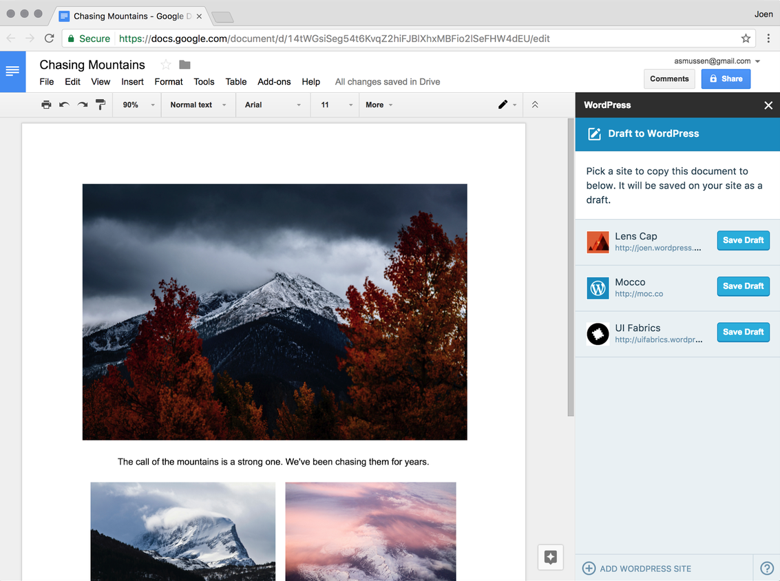 WordPress.com for Google Docs