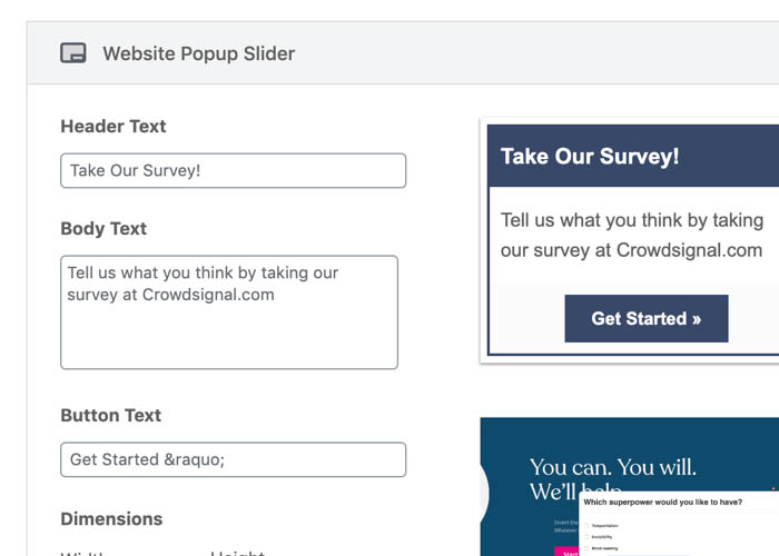 Share and embed surveys anywhere.